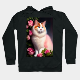 Ragdoll With roses Portrait Hoodie